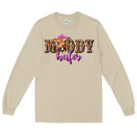 Mushroom Moody Heifer with Leopard Long Sleeve Tee - texasbilliewilder