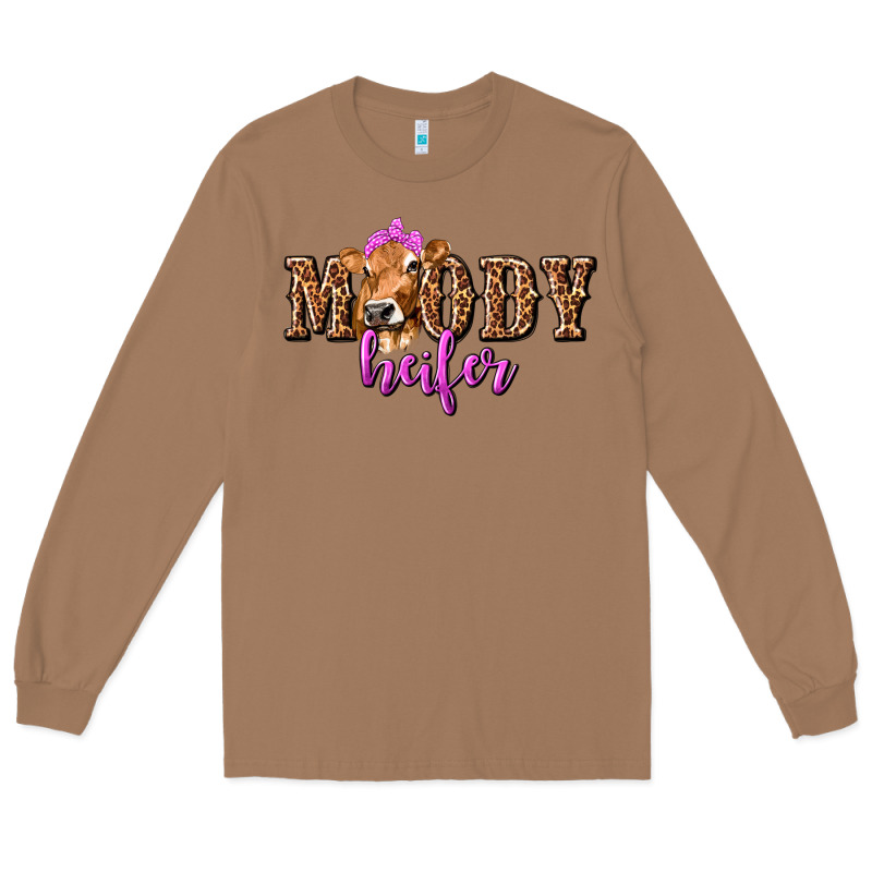 Moody Heifer With Leopard Long Sleeve Tee by texasbilliewilder | Teevron