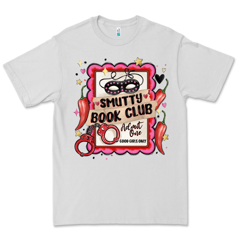Smutty Book Club Admit One Good Girls Only Premium Tee by MaliasSmallBusiness | Teevron