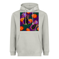 Moon Dust witchy cat and pumpkins seamless paternal Heavyweight Hoodie - BundleAndBundleShop