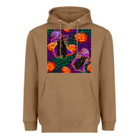 Toasted Coconut witchy cat and pumpkins seamless paternal Heavyweight Hoodie - BundleAndBundleShop