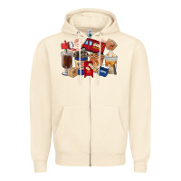 Sandshell Postal Worker Coffee Cups Zipper Hoodie - FaDigitalArtStudio
