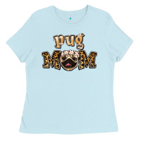 Baby Blue Pug Mom Ladies Tee - Jasminsmagicworld
