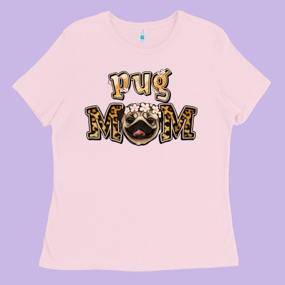 Pug Mom Ladies Tee Designed By Jasminsmagicworld