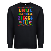 Black Until all the pieces fit Premium Sweatshirt - CowhideDigitalArt