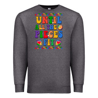 Charcoal Heather Until all the pieces fit Premium Sweatshirt - CowhideDigitalArt