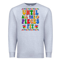 Heather Grey Until all the pieces fit Premium Sweatshirt - CowhideDigitalArt