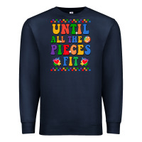 Navy Until all the pieces fit Premium Sweatshirt - CowhideDigitalArt