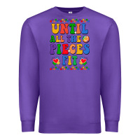Purple Until all the pieces fit Premium Sweatshirt - CowhideDigitalArt