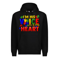 Black I'm his voice he is my heart Premium Hoodie - FaDigitalArtStudio
