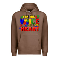 Chestnut I'm his voice he is my heart Premium Hoodie - FaDigitalArtStudio