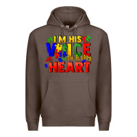 Coffee I'm his voice he is my heart Premium Hoodie - FaDigitalArtStudio