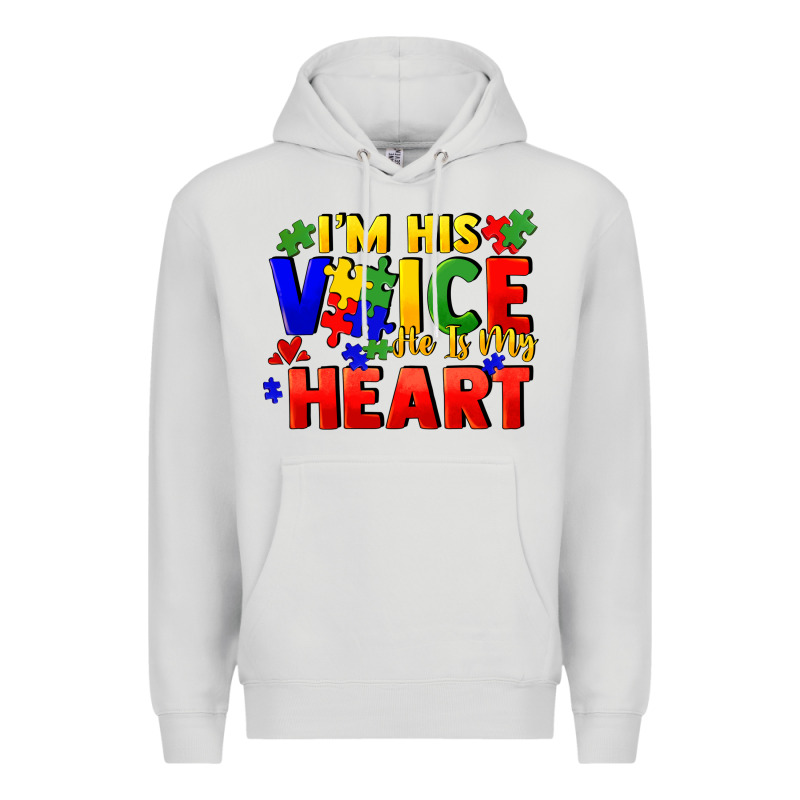 I'm His Voice He Is My Heart Premium Hoodie by FaDigitalArtStudio | Teevron