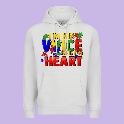 I'm His Voice He Is My Heart Premium Hoodie Designed By Fadigitalartstudio