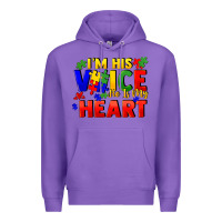 Purple I'm his voice he is my heart Premium Hoodie - FaDigitalArtStudio