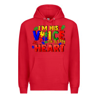 Red I'm his voice he is my heart Premium Hoodie - FaDigitalArtStudio