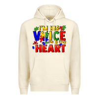 Sandshell I'm his voice he is my heart Premium Hoodie - FaDigitalArtStudio