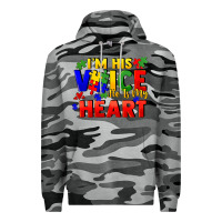 Slate Camo I'm his voice he is my heart Premium Hoodie - FaDigitalArtStudio