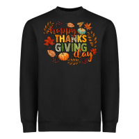 Black happy thanksgiving day Heavyweight Sweatshirt - CowGirlArtShop
