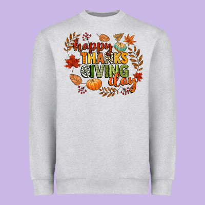 Happy Thanksgiving Day Heavyweight Sweatshirt Designed By Cowgirlartshop