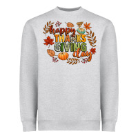 Heather Grey happy thanksgiving day Heavyweight Sweatshirt - CowGirlArtShop