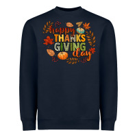 Navy happy thanksgiving day Heavyweight Sweatshirt - CowGirlArtShop