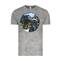 Cloud Rock Black Angus Cattle and Calf Christmas Vintage Tee - RanaPortraitStore