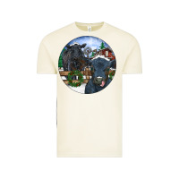 Vintage Arctic Black Angus Cattle and Calf Christmas Vintage Tee - RanaPortraitStore