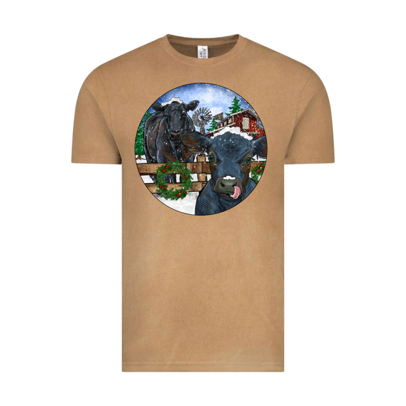 Black Angus Cattle And Calf Christmas Vintage Tee by RanaPortraitStore | Teevron