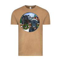 Vintage Camel Black Angus Cattle and Calf Christmas Vintage Tee - RanaPortraitStore