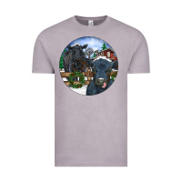 Vintage Zinc Black Angus Cattle and Calf Christmas Vintage Tee - RanaPortraitStore