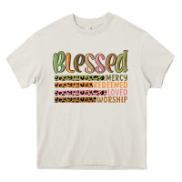 Retro Blessed Redeemed Quotes Heavy Core Tee | Teevron