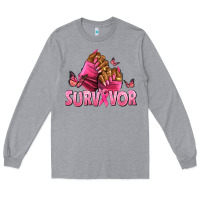 Heather Grey Breast Cancer survivor afro nails Long Sleeve Tee - NancyCooperArtShop