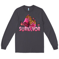 Smoke Breast Cancer survivor afro nails Long Sleeve Tee - NancyCooperArtShop