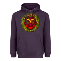 Plum african masks round earrings 4 Heavyweight Hoodie - BundleAndBundleShop