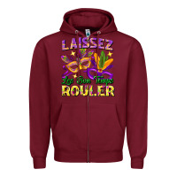 Burgundy Laissez les bon temps rouler Zipper Hoodie - FaDigitalArtStudio