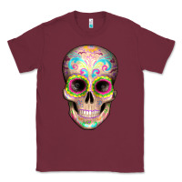 Burgundy Mexican Skull Classic Tee - Artiststas
