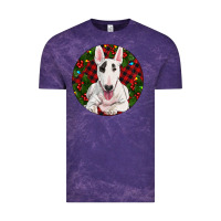 Cloud Purple Christmas Bull Terrier Vintage Tee - RanaPortraitStore