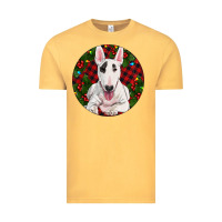 Vintage Mustard Christmas Bull Terrier Vintage Tee - RanaPortraitStore