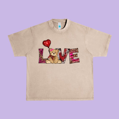 Valentine's Day Tedybear Love Urban Heavy Tee Designed By Ranaportraitstore
