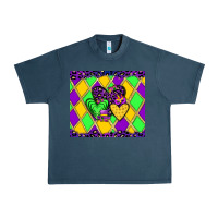 Midnight Navy mardi gras hearts Urban Heavy Tee - JahusDesignShop