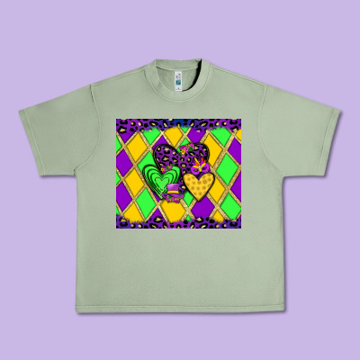 Mardi Gras Hearts Urban Heavy Tee Designed By Jahusdesignshop