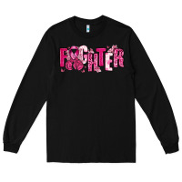 Black Fighter Breast Cancer Long Sleeve Tee - NancyCooperArtShop
