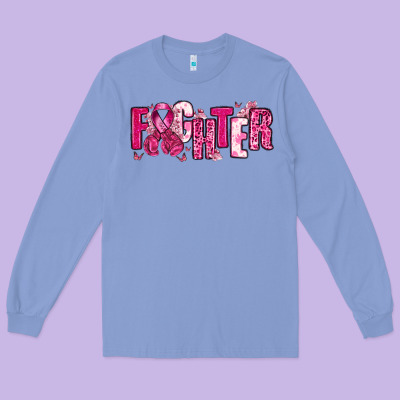 Fighter Breast Cancer Long Sleeve Tee Designed By Nancycooperartshop