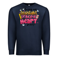 Navy Being an Assistant Principal is Heart Work Premium Sweatshirt - CowhideDigitalArt