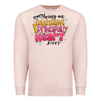 Pale Pink Being an Assistant Principal is Heart Work Premium Sweatshirt - CowhideDigitalArt