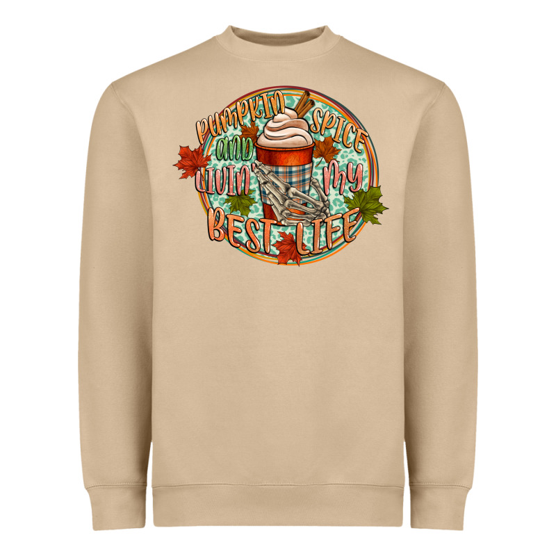 Pumpkin Spice And Livin My Best Life Heavyweight Sweatshirt by CowGirlArtShop | Teevron
