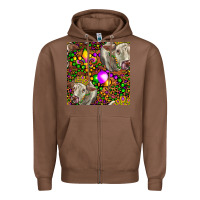 Chestnut Mardi Gras Cow Leopard Seamless Pattern Zipper Hoodie - FaDigitalArtStudio