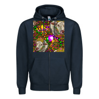 Navy Mardi Gras Cow Leopard Seamless Pattern Zipper Hoodie - FaDigitalArtStudio