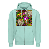 Seafoam Mardi Gras Cow Leopard Seamless Pattern Zipper Hoodie - FaDigitalArtStudio